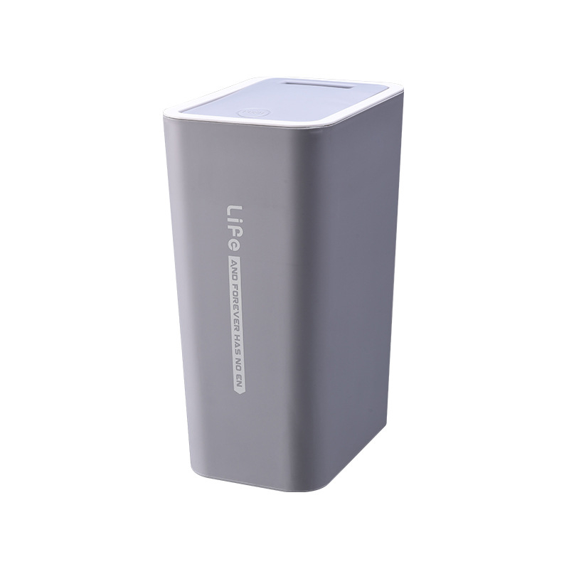 Plastična pravokutna kanta za smeće s poklopcem, pritisni mehanizam otvaranja, zapremina 10 L, za kućnu upotrebu