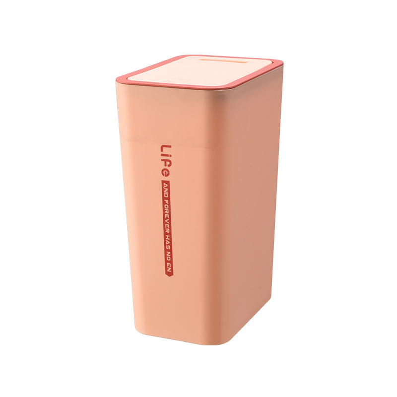 Plastična pravokutna kanta za smeće s poklopcem, pritisni mehanizam otvaranja, zapremina 10 L, za kućnu upotrebu