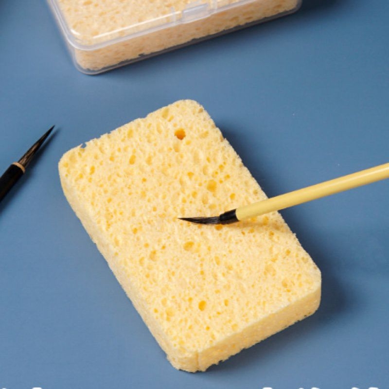 Gouache és akvarell festéséhez készült szivacs – nedvszívó, tároló doboz, anyag: faipulp pamut
