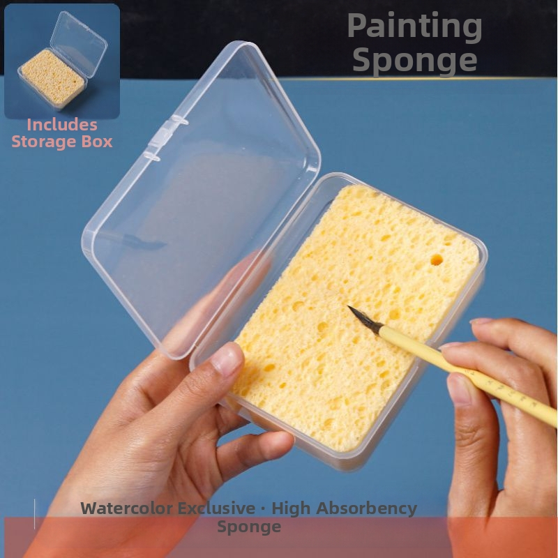 Gouache és akvarell festéséhez készült szivacs – nedvszívó, tároló doboz, anyag: faipulp pamut
