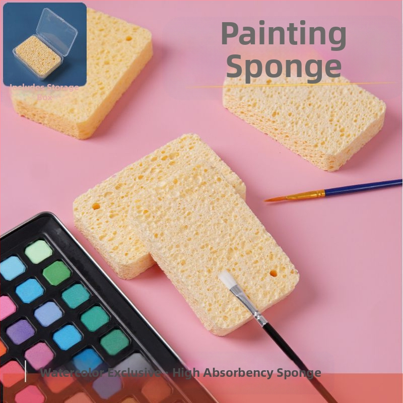 Gouache és akvarell festéséhez készült szivacs – nedvszívó, tároló doboz, anyag: faipulp pamut