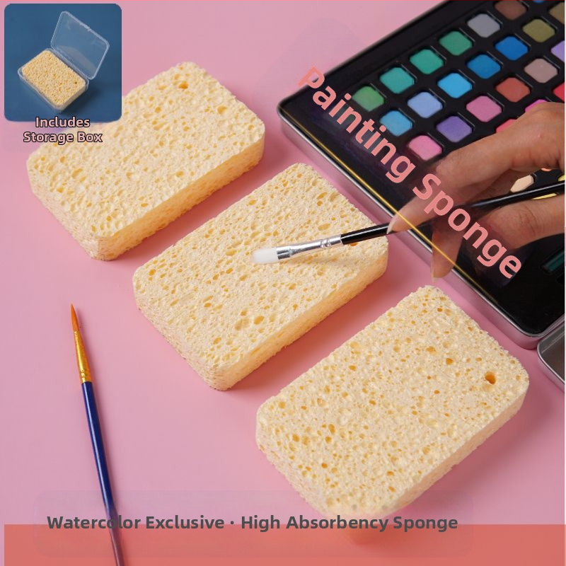 Gouache és akvarell festéséhez készült szivacs – nedvszívó, tároló doboz, anyag: faipulp pamut