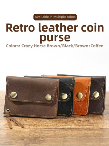 Mincovník z pravej kože, prvý vrstva hovädzej kože, jednofarebný vzor, unisex, podšívka z polyesteru