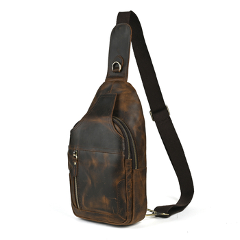 Férfi mellkasi táska valódi bőrből, 2024 tavasz, mindennapi használatra