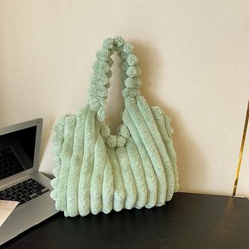 Pliš torba za žene, Tote, magnetsko zatvaranje, džep za telefon, vertikalni kvadratni oblik