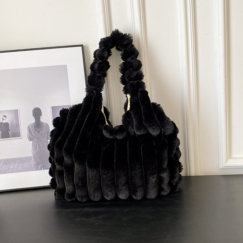 Pliš torba za žene, Tote, magnetsko zatvaranje, džep za telefon, vertikalni kvadratni oblik