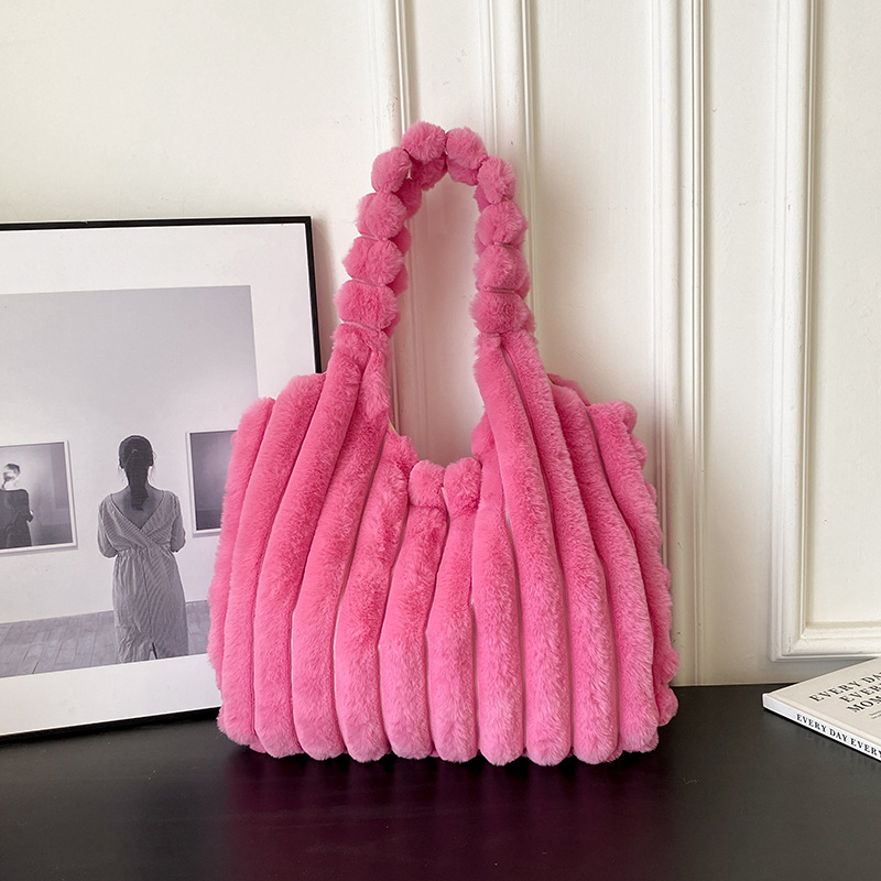 Pliš torba za žene, Tote, magnetsko zatvaranje, džep za telefon, vertikalni kvadratni oblik