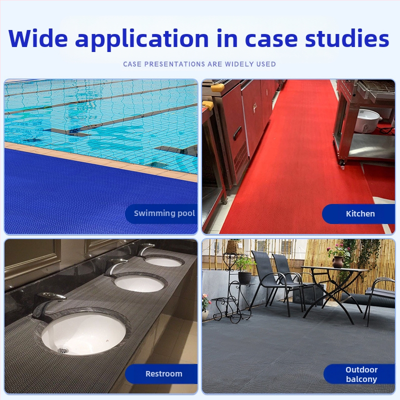 PVC tkaný kruhový rohož na podlahu – jednofarebná, pratiteľná, moderný a jednoduchý štýl