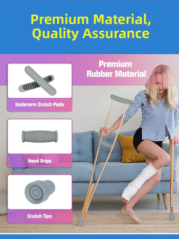 Αξεσουάρ για μπαστούνι, σετ 3 τεμαχίων με μαξιλαράκι μασχάλης, κάλυμμα ποδιού και αντιολισθητικό μαξιλαράκι