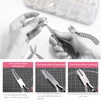 Ръчно изработени клещи за бижута – комплект за DIY домашна употреба, мини клещи с остър нос и наклонена глава за нанизване на мъниста