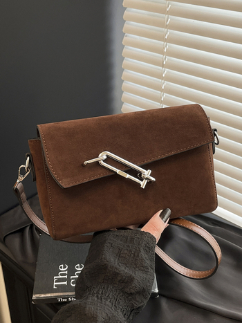 PU mala kvadratna torbica za rame sa zatvaračem, dvije naramenice, laminirani unutarnji džep sa zatvaračem