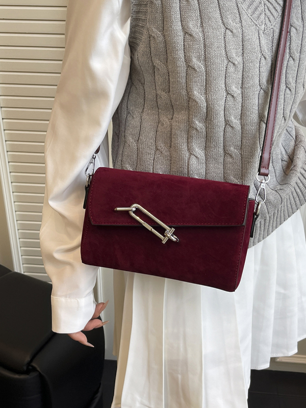 PU mala kvadratna torbica za rame sa zatvaračem, dvije naramenice, laminirani unutarnji džep sa zatvaračem