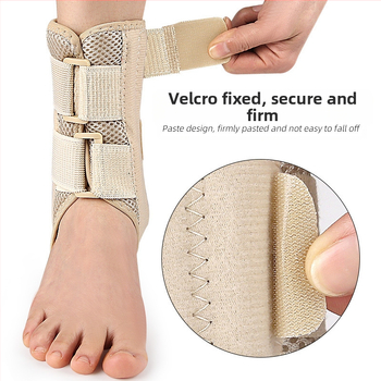 Αθλητικός επίδεσμος αστραγάλου με ιμάντα Velcro και ελαστικό κάλυμμα ποδιού — προστατευτικό για μπάντμιντον; υλικά: πολυεστέρας, αφρός, αλουμινένια πλάκα, ελατήριο