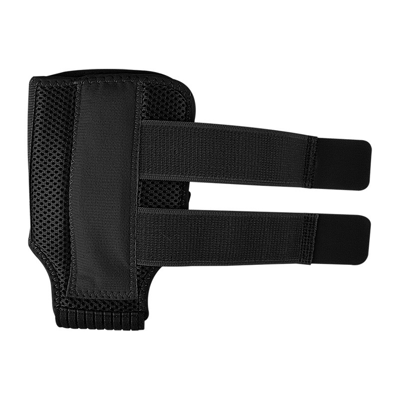 Sportos boka támasz Velcro pánttal és elasztikus lábvédővel — bokavédő badmintonhoz; anyagok: poliészter, hab, alumínium lemez, rugócsík