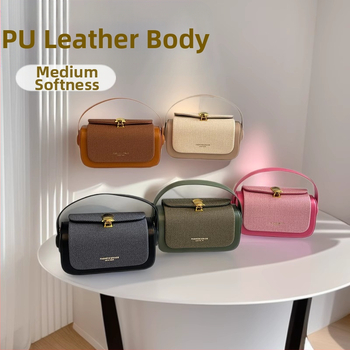 Geantă box pentru femei - retro inspirație, simplitate urbană din PU, formă pătrată orizontală, închidere cu lacăt, căptușeală din poliester, buzunar pentru telefon (vara 2024)