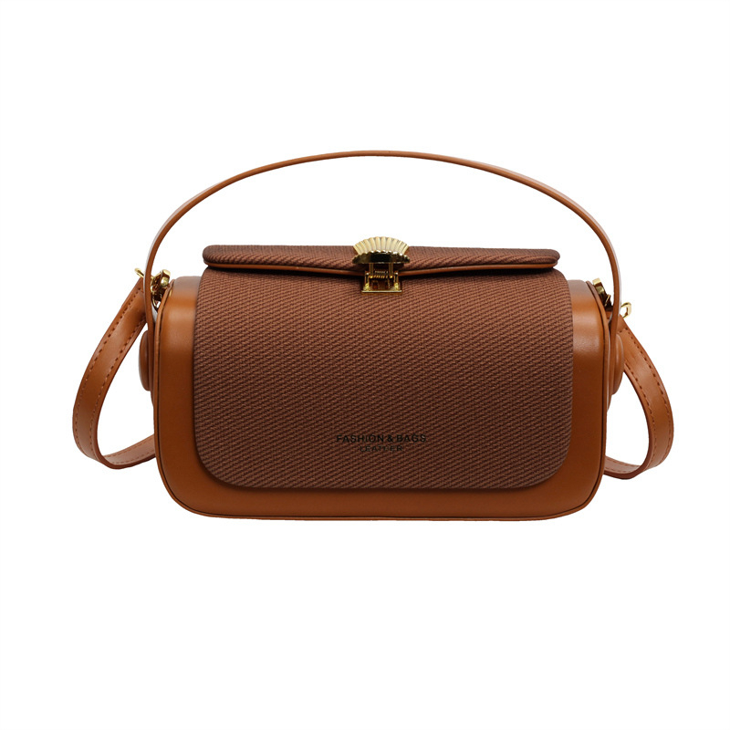 Geantă box pentru femei - retro inspirație, simplitate urbană din PU, formă pătrată orizontală, închidere cu lacăt, căptușeală din poliester, buzunar pentru telefon (vara 2024)