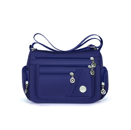 Nailon torbica za rameni s više pretinaca, mali kvadratni dizajn, horizontalni kvadratni oblik, zatvaranje na zip, unutarnje džepove za telefon, identifikaciju i kameru