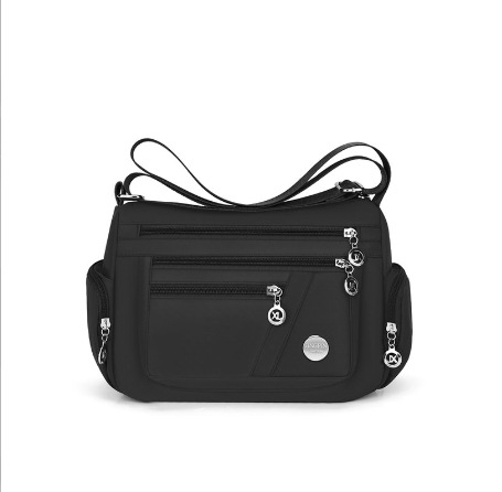 Nailon torbica za rameni s više pretinaca, mali kvadratni dizajn, horizontalni kvadratni oblik, zatvaranje na zip, unutarnje džepove za telefon, identifikaciju i kameru