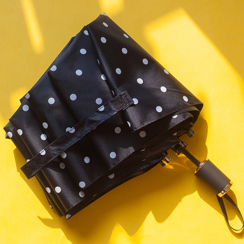 Umbrelă de soare retro cu model polka japonez, 8 nervuri din fier, deschidere semiautomatică, mâner din plastic