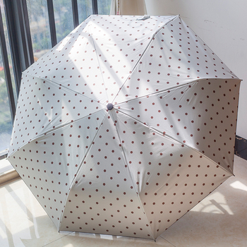 Umbrelă de soare retro cu model polka japonez, 8 nervuri din fier, deschidere semiautomatică, mâner din plastic