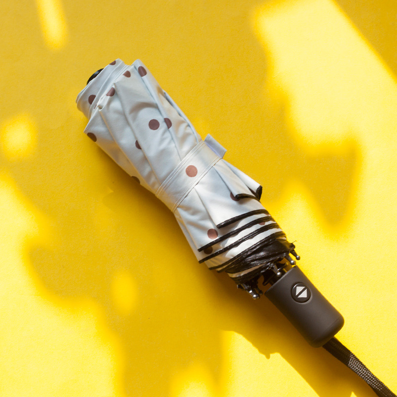 Umbrelă de soare retro cu model polka japonez, 8 nervuri din fier, deschidere semiautomatică, mâner din plastic