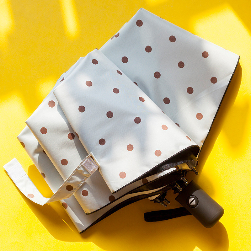 Umbrelă de soare retro cu model polka japonez, 8 nervuri din fier, deschidere semiautomatică, mâner din plastic