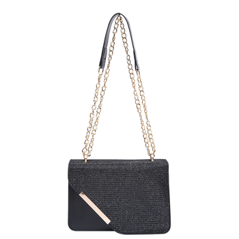 Geantă de umăr pătrată pentru femei, lanț, stil stradal, material special, formă orizontală pătrată, închidere cu capac, buzunar pentru telefon și buletin