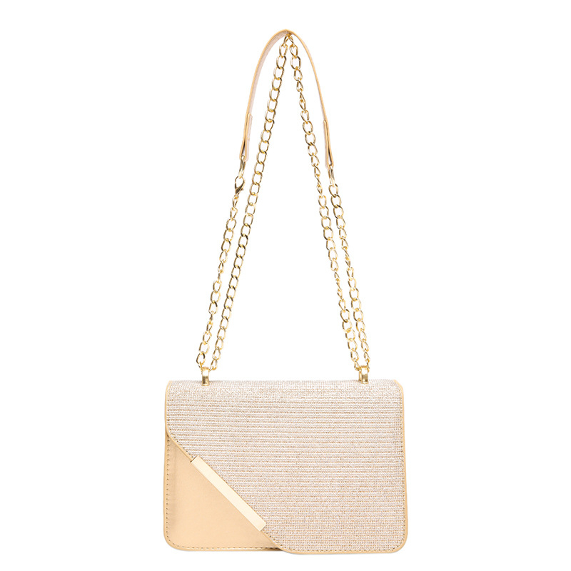 Geantă de umăr pătrată pentru femei, lanț, stil stradal, material special, formă orizontală pătrată, închidere cu capac, buzunar pentru telefon și buletin