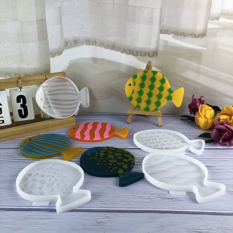 Žuvies formos silikoninė forma – DIY tortoms ir cemento/gipso darbams, netaisyklinga forma