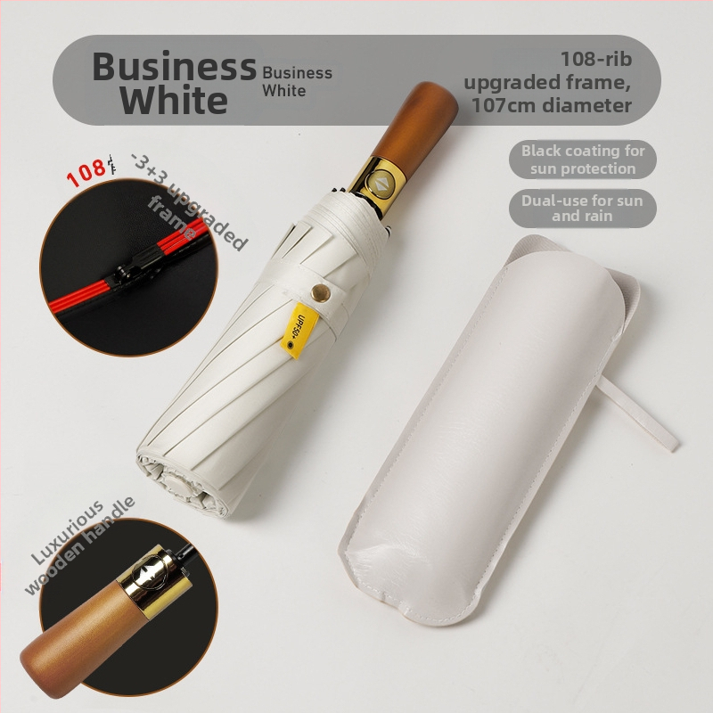 Umbrelă automată cu mâner din lemn, 12 spițe, rezistentă la vânt, protecție UV UPF 40+, imprimare logo disponibil