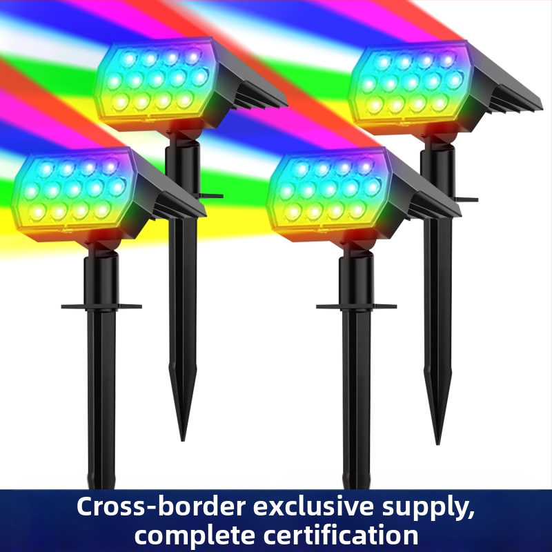 Napelemes gyeplámpa kültéri IP65 vízálló, 2W fényforrás, CE tanúsítvány, geometriai/absztrakt stílus, 6-12 órás folyamatos világítás