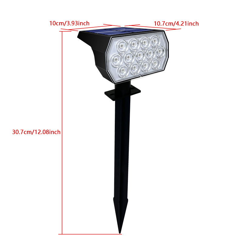 Napelemes gyeplámpa kültéri IP65 vízálló, 2W fényforrás, CE tanúsítvány, geometriai/absztrakt stílus, 6-12 órás folyamatos világítás