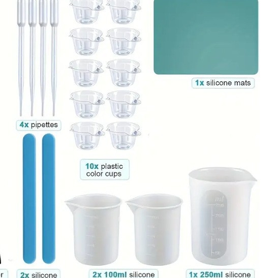 Szilikon sütőforma készlet graduált mérőedényekkel, szabálytalan formájú - modern minimalista stílus