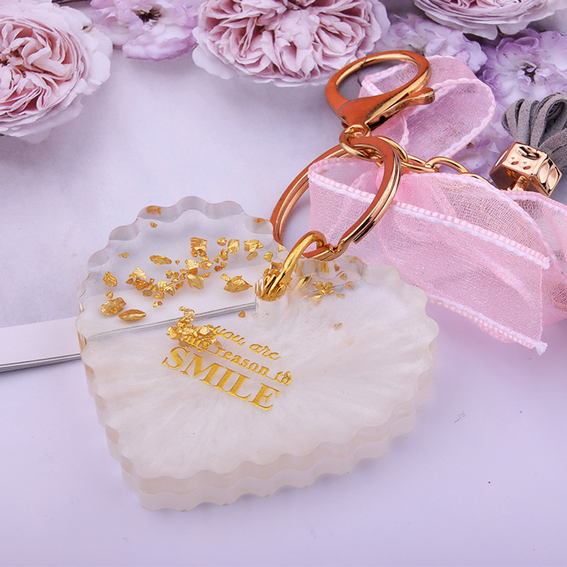 Privjesak od silikona QIAOQIAODIY – kapljice ljepila, uzorak više veličina, prirodni stil