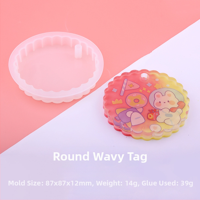 Prívesok zo silikónu od QIAOQIAODIY – kvapkové lepidlo, vzor s viacerými veľkosťami, prirodzený štýl