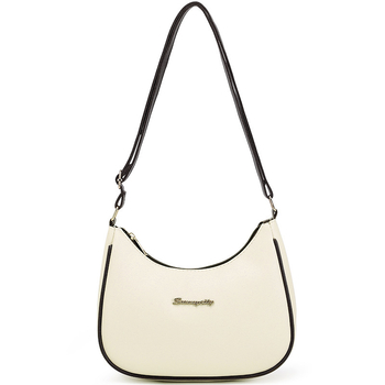 Geantă de umăr din PVC pentru doamne, formă orizontală pătrată, închidere cu fermoar, căptușeală din poliester, buzunare interne pentru telefon și ID