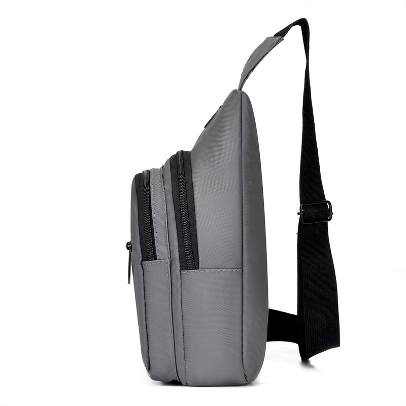 Geantă de piept pentru bărbați – Oxford, rezistentă la uzură, simplitate urbană, model monocrom, călătorii de plăcere