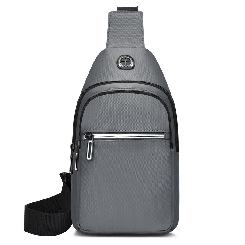 Geantă de piept pentru bărbați – Oxford, rezistentă la uzură, simplitate urbană, model monocrom, călătorii de plăcere