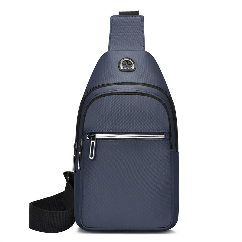 Geantă de piept pentru bărbați – Oxford, rezistentă la uzură, simplitate urbană, model monocrom, călătorii de plăcere