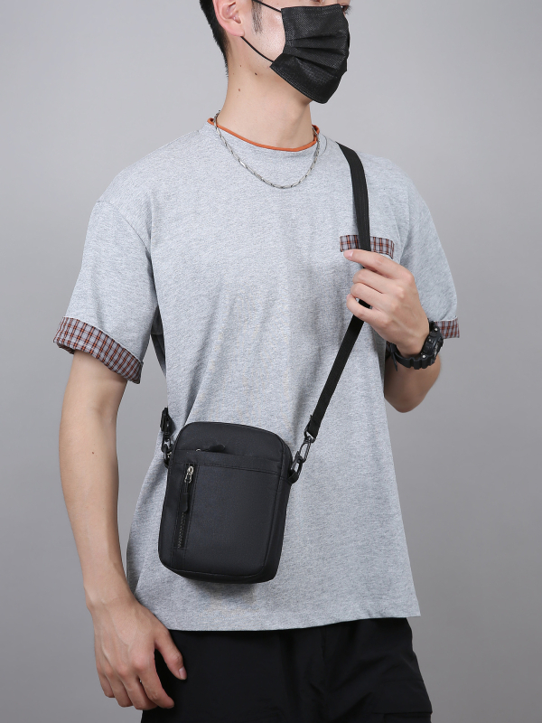 Αντρική τσάντα ώμου από νάιλον, Φοιτητικό στυλ, Εσωτερική επένδυση πολυεστέρα, Κωδικός 1170, Άνοιξη 2025