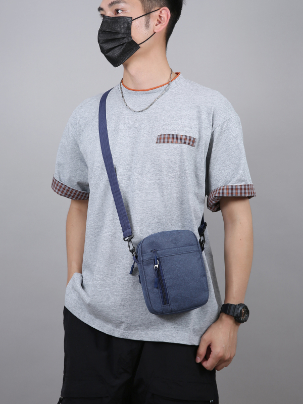 Αντρική τσάντα ώμου από νάιλον, Φοιτητικό στυλ, Εσωτερική επένδυση πολυεστέρα, Κωδικός 1170, Άνοιξη 2025