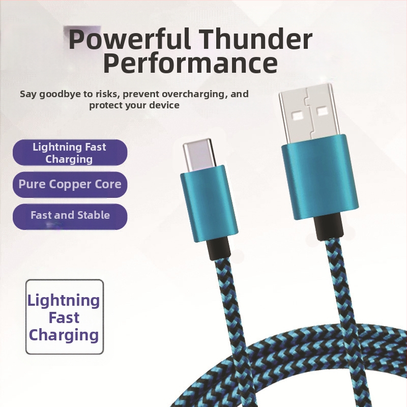 Pletený USB-C kábel rýchleho nabíjania s hadím vzorom, dĺžky 1m/2m/3m, 12W, tkaný