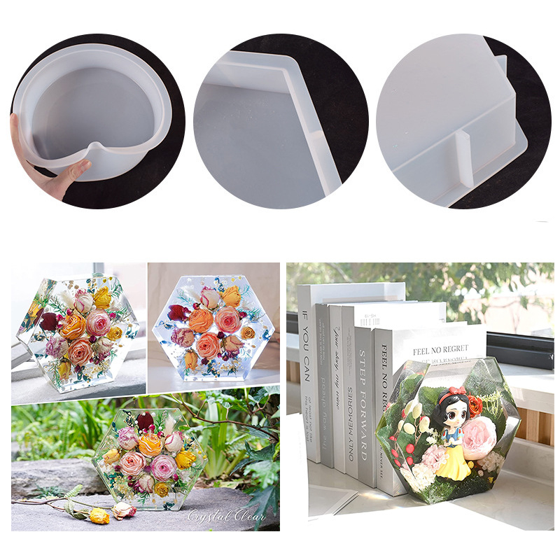 Silikonska kalup za pečenje – Srcolika geometrijska kuglica s heksagonalnim fasetama, 3D dizajn, moderni minimalistički stil (materijal: silikon; kategorija: kalup za pečenje; upotreba: ukrasi srcolasti hexagon)