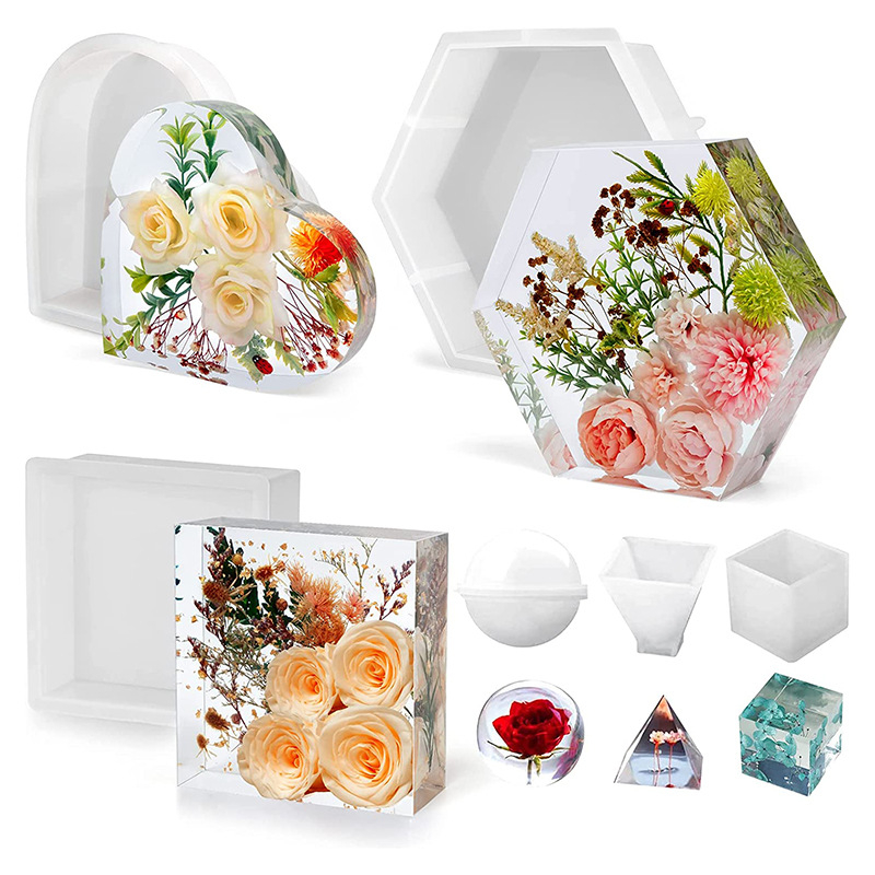 Silikonska kalup za pečenje – Srcolika geometrijska kuglica s heksagonalnim fasetama, 3D dizajn, moderni minimalistički stil (materijal: silikon; kategorija: kalup za pečenje; upotreba: ukrasi srcolasti hexagon)