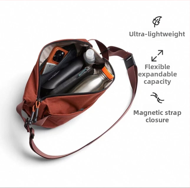 Pánska nylonová cez ramenná taška na voľnočasové cestovanie — priedušná, vodeodolná, ultra ľahká, rozšíriteľná