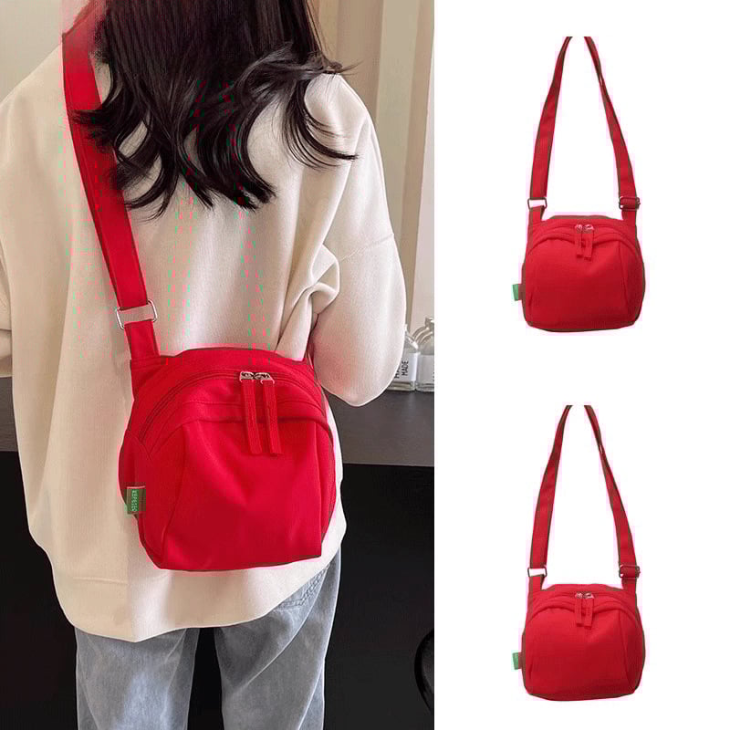 Moters Korejos stiliaus crossbody Shell rankinė, iš nailono, užtraukties atidarymas, poliesterio įdaila, viengubas peties dirželis