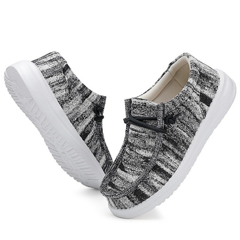 Ženske platnene tenisice, okrugli nos, gornji materijal: super vlakna, prugasti uzorak, niska peta 1–3 cm, rimski stil