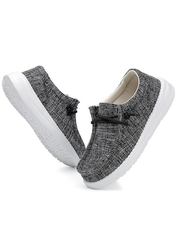 Ženske platnene tenisice, okrugli nos, gornji materijal: super vlakna, prugasti uzorak, niska peta 1–3 cm, rimski stil