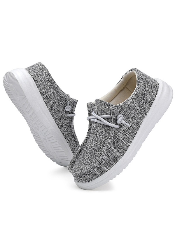 Ženske platnene tenisice, okrugli nos, gornji materijal: super vlakna, prugasti uzorak, niska peta 1–3 cm, rimski stil