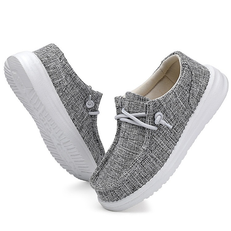 Ženske platnene tenisice, okrugli nos, gornji materijal: super vlakna, prugasti uzorak, niska peta 1–3 cm, rimski stil